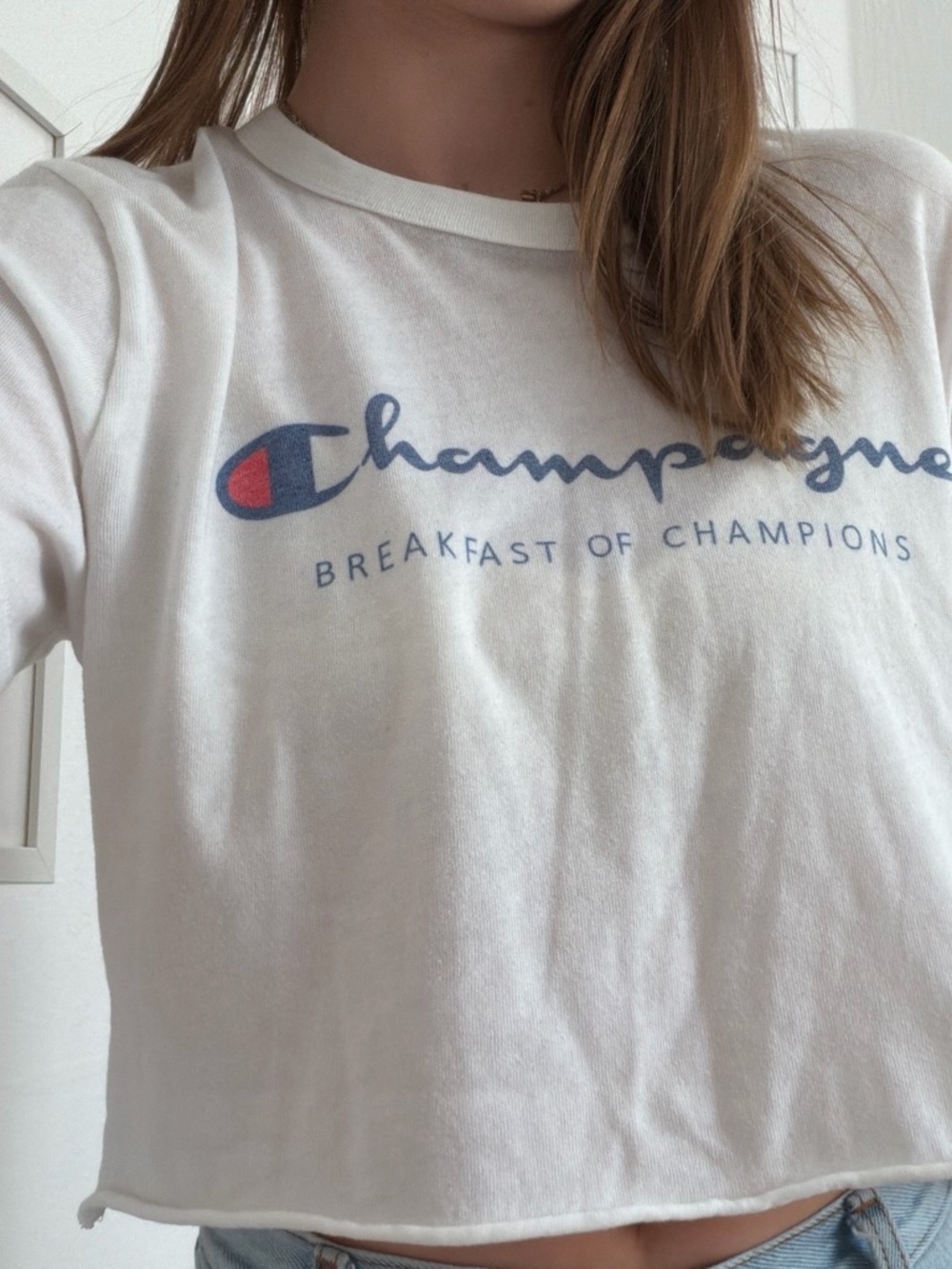 Champagne Breakfast of Champions White Short Sleeve Logo Tee - Picture 1 of 5